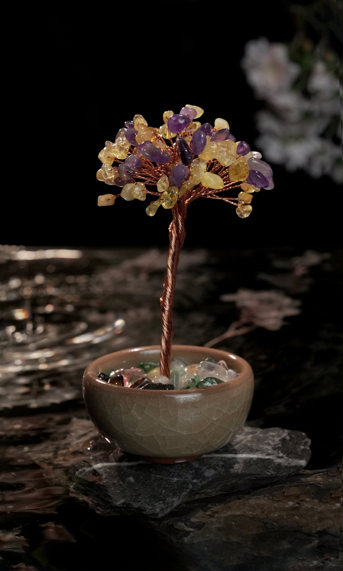 Árbol de Cristal de Feng Shui para el Hogar (Feng Shui Crystal Tree Home Decor)