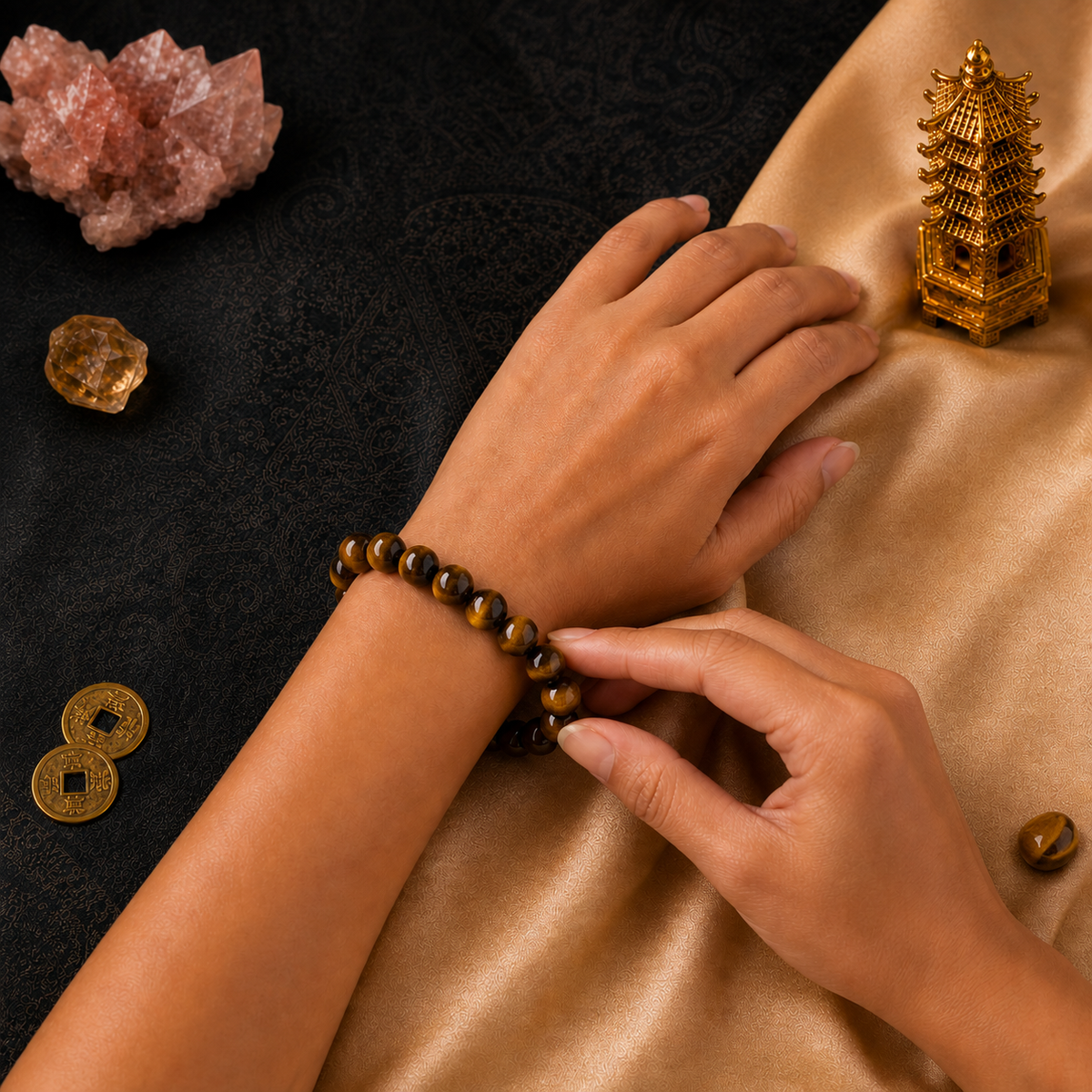 Pulsera de Prosperidad y Protección – Ojo de Tigre Natural Auténtico